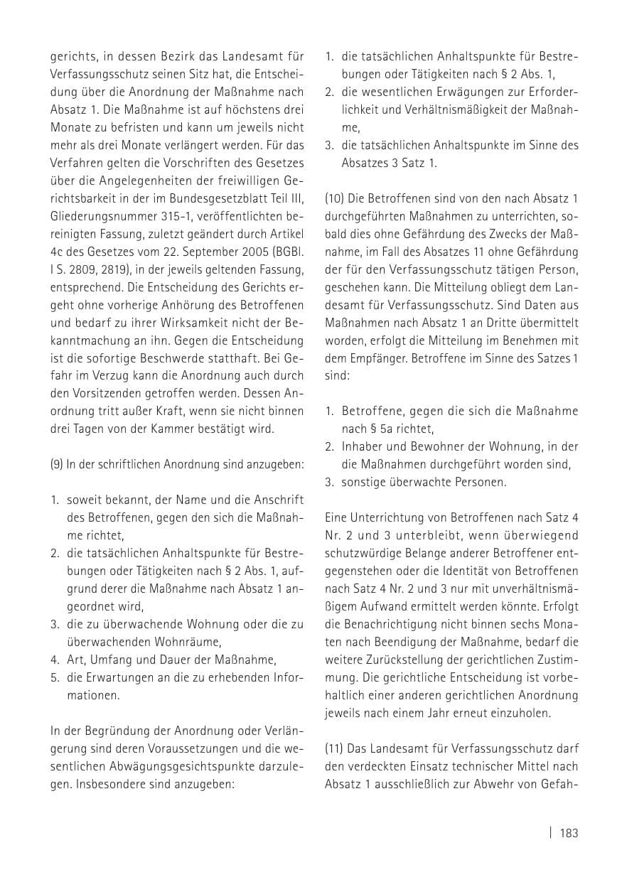 Seite 185 des Verfassungsschutzbericht 2011 Sachsen