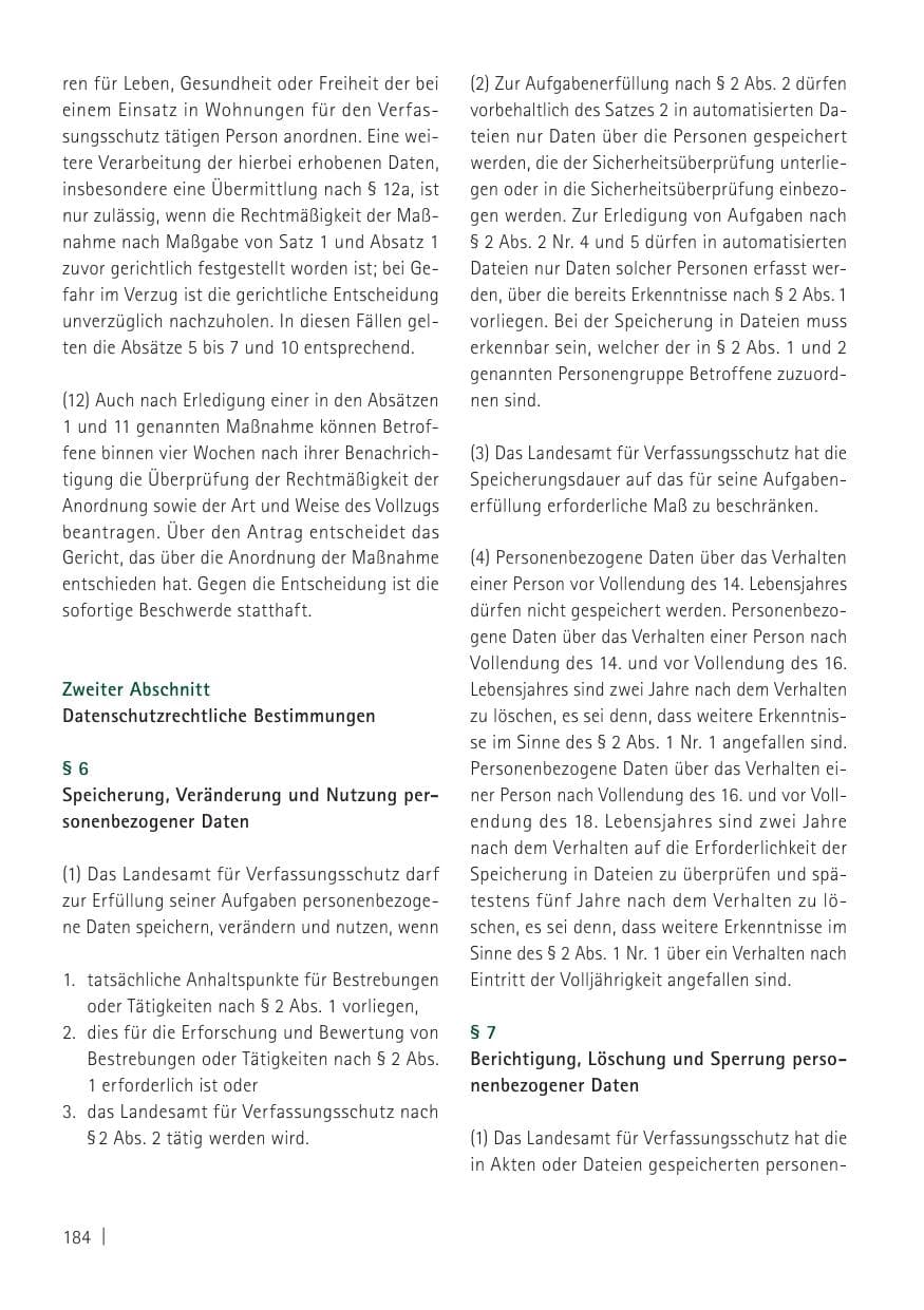 Seite 186 des Verfassungsschutzbericht 2011 Sachsen