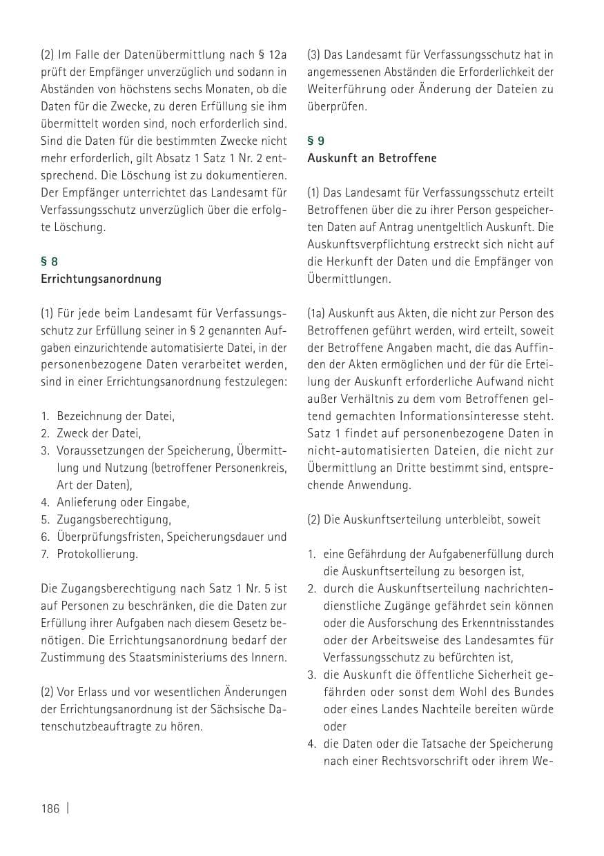Seite 188 des Verfassungsschutzbericht 2011 Sachsen