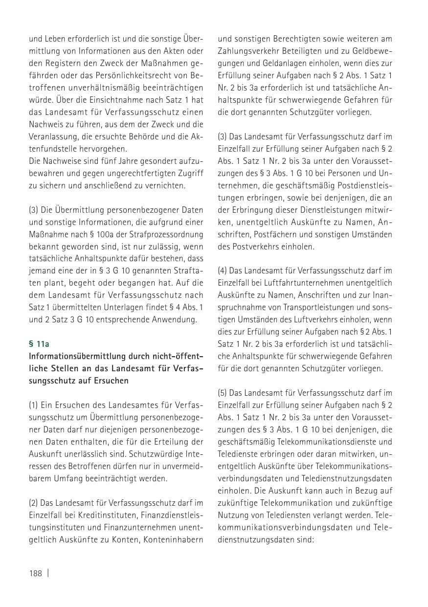 Seite 190 des Verfassungsschutzbericht 2011 Sachsen