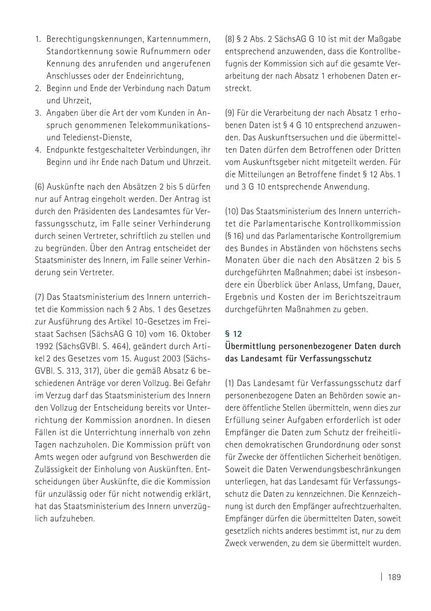 Seite 191 des Verfassungsschutzbericht 2011 Sachsen