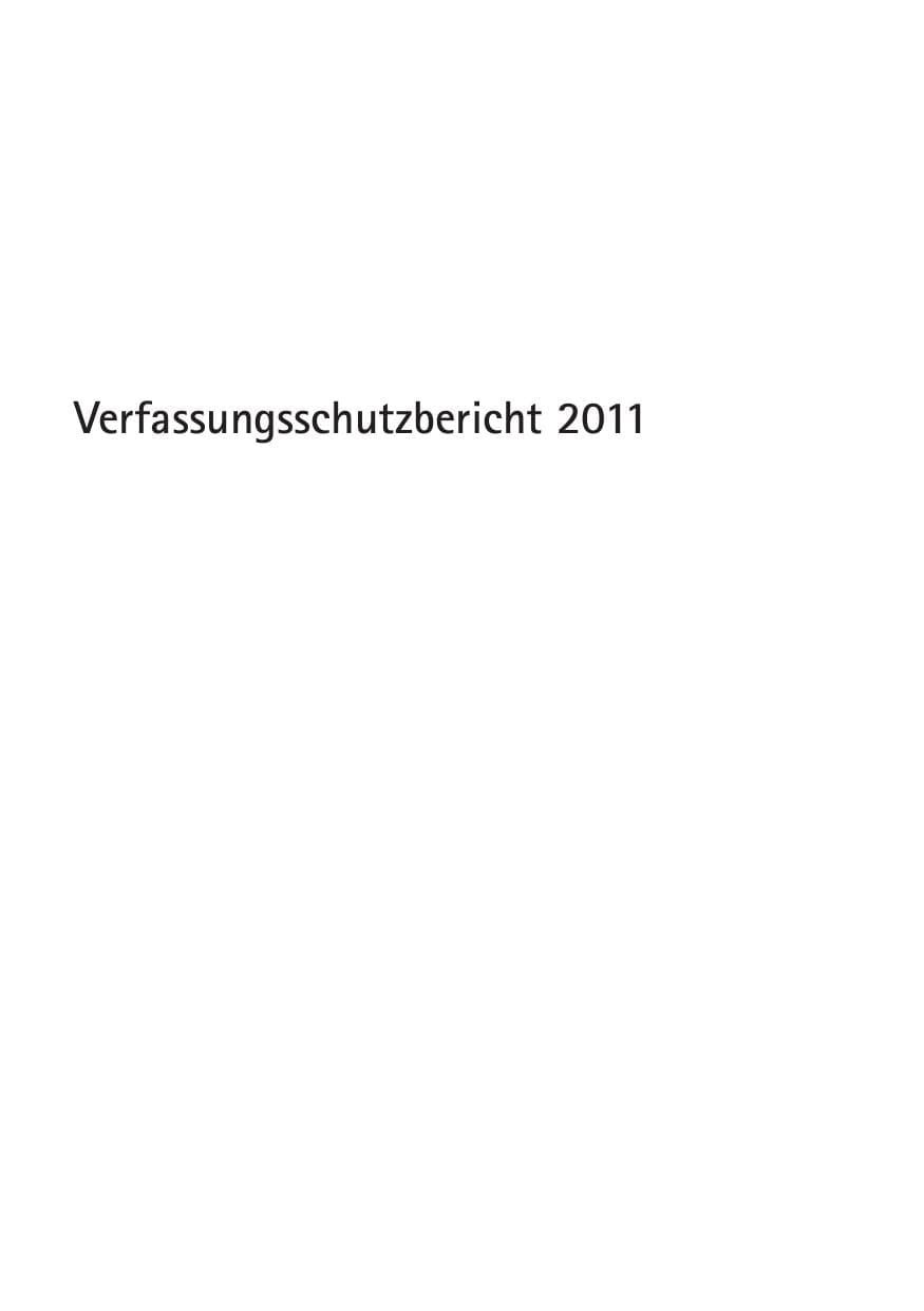 Seite 3 des Verfassungsschutzbericht 2011 Sachsen