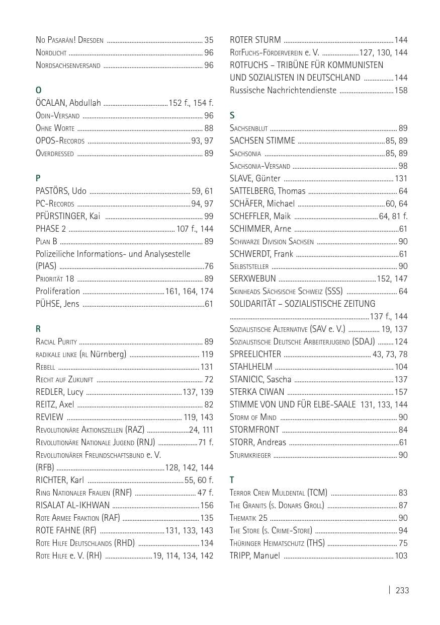 Seite 235 des Verfassungsschutzbericht 2011 Sachsen