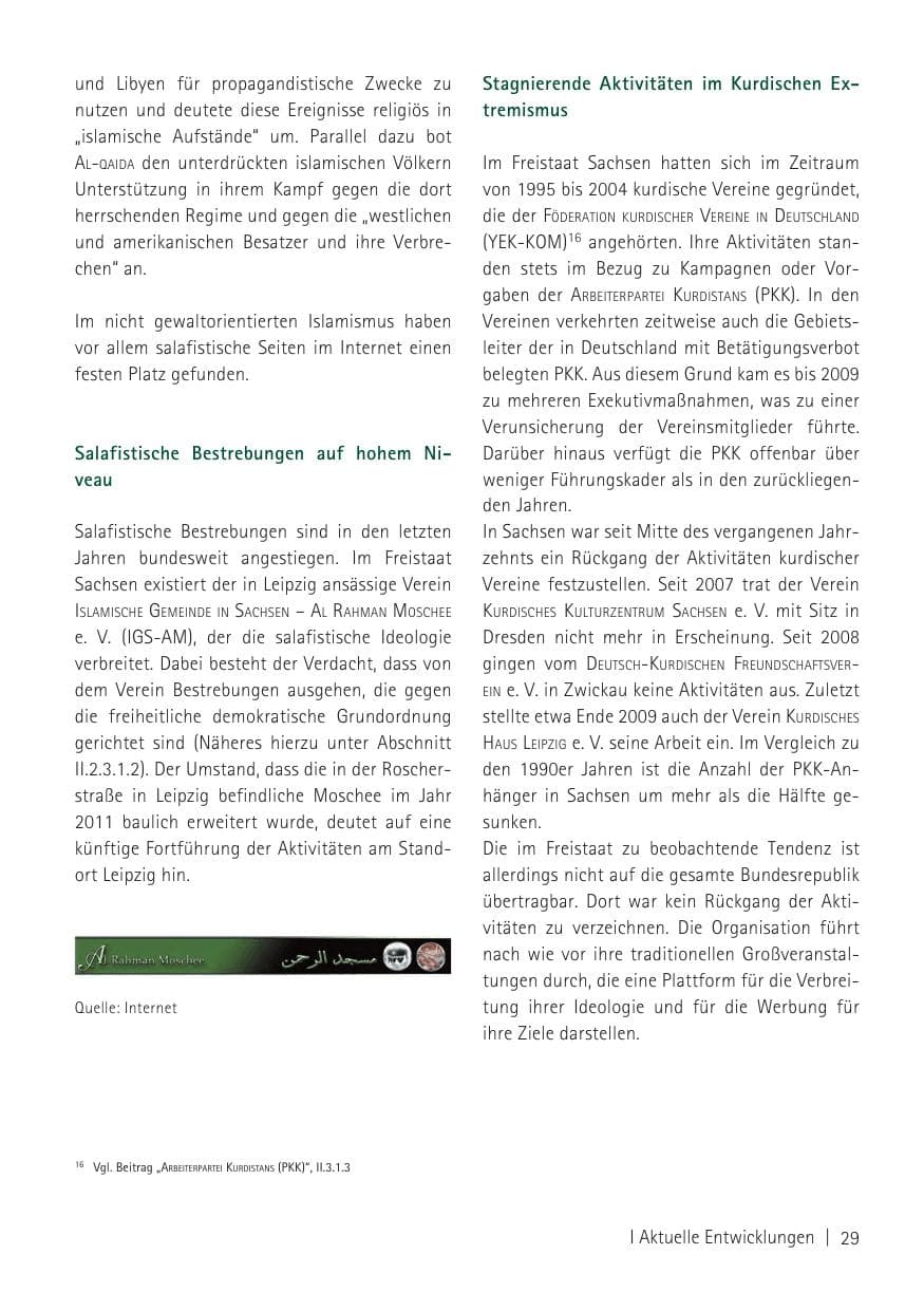 Seite 31 des Verfassungsschutzbericht 2011 Sachsen