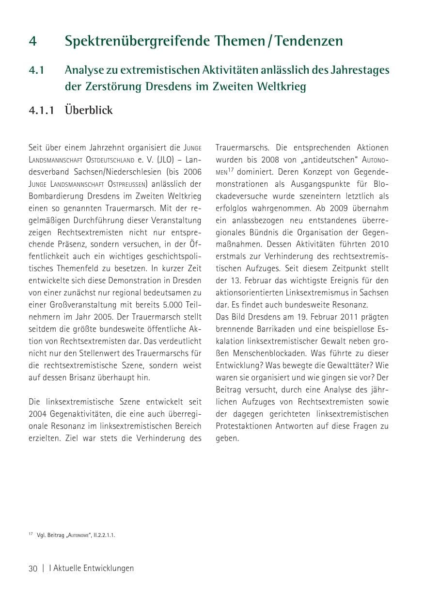 Seite 32 des Verfassungsschutzbericht 2011 Sachsen