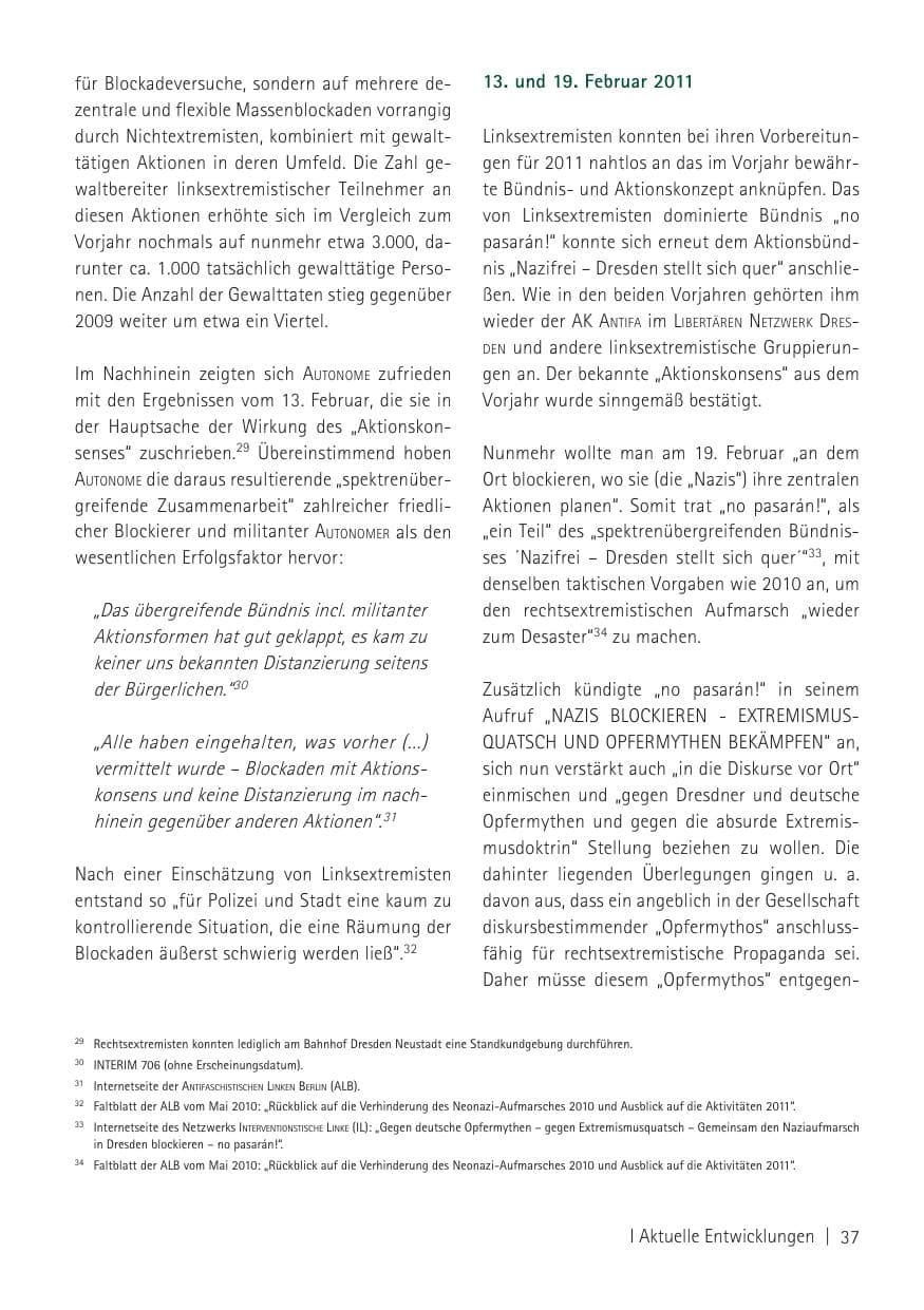 Seite 39 des Verfassungsschutzbericht 2011 Sachsen