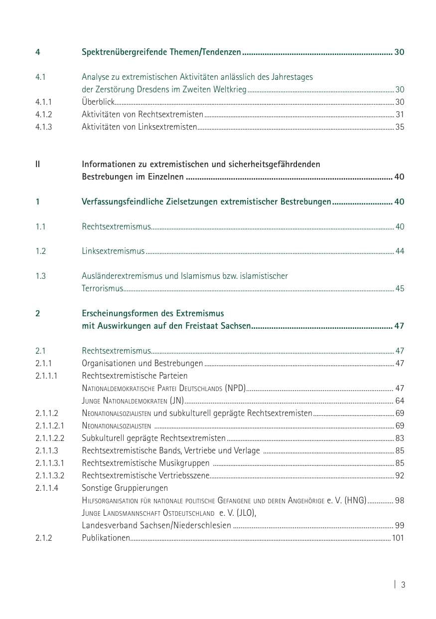 Seite 5 des Verfassungsschutzbericht 2011 Sachsen