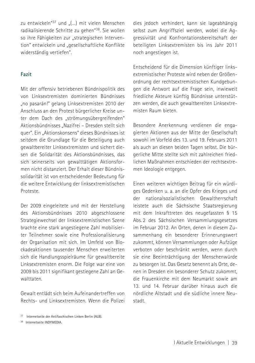 Seite 41 des Verfassungsschutzbericht 2011 Sachsen