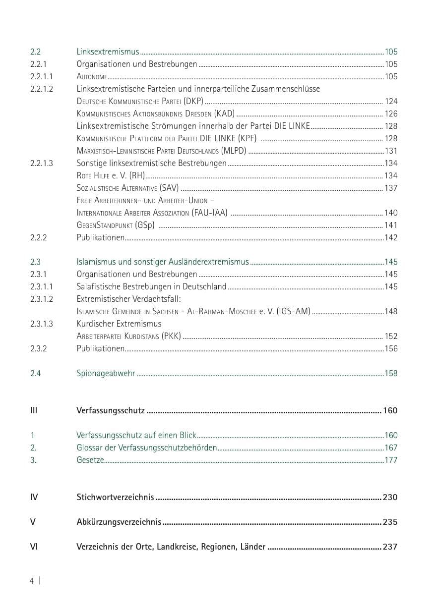 Seite 6 des Verfassungsschutzbericht 2011 Sachsen