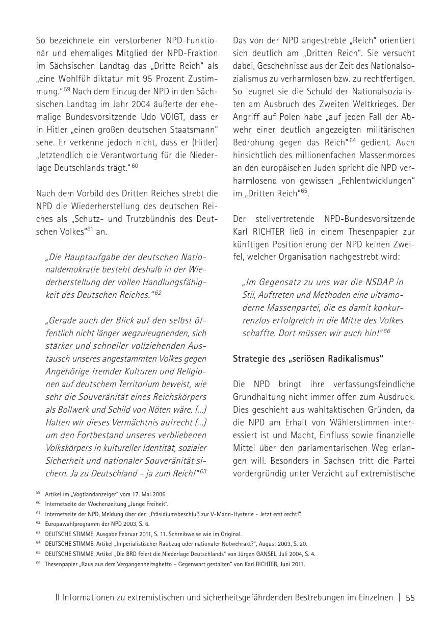 Seite 57 des Verfassungsschutzbericht 2011 Sachsen