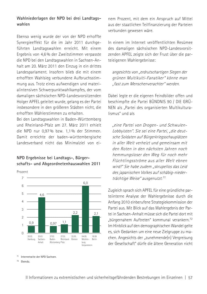 Seite 59 des Verfassungsschutzbericht 2011 Sachsen
