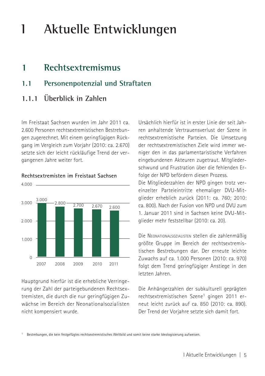 Seite 7 des Verfassungsschutzbericht 2011 Sachsen
