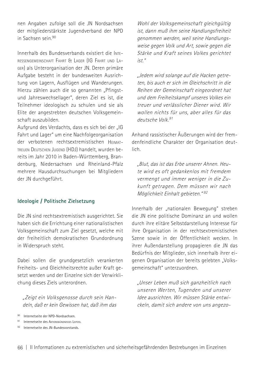 Seite 68 des Verfassungsschutzbericht 2011 Sachsen