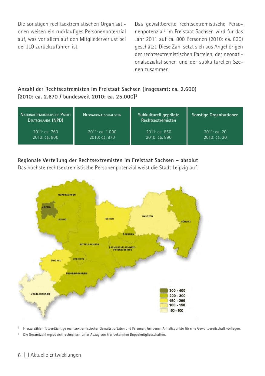 Seite 8 des Verfassungsschutzbericht 2011 Sachsen