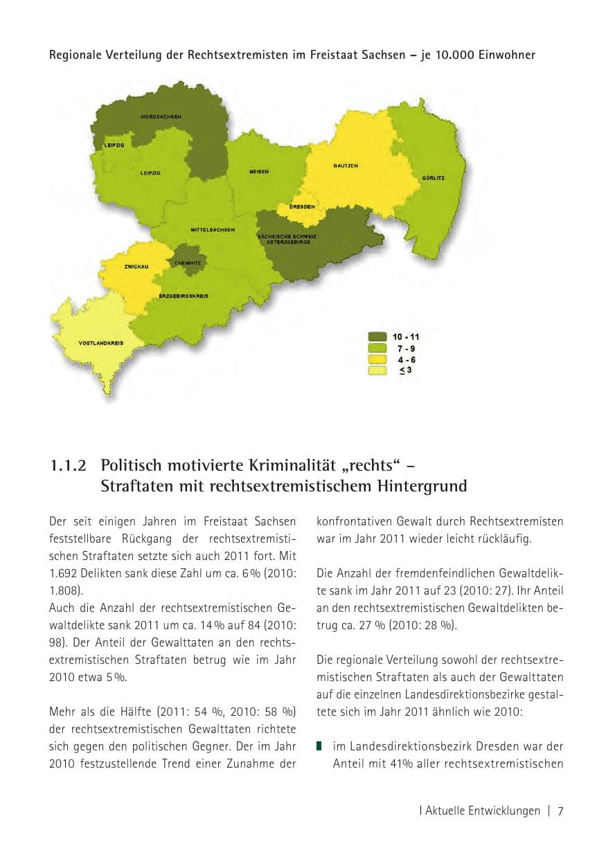 Seite 9 des Verfassungsschutzbericht 2011 Sachsen