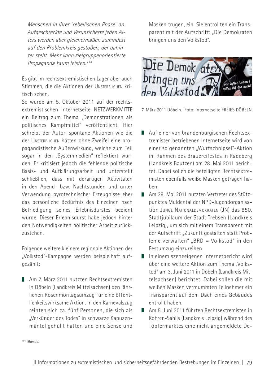 Seite 81 des Verfassungsschutzbericht 2011 Sachsen