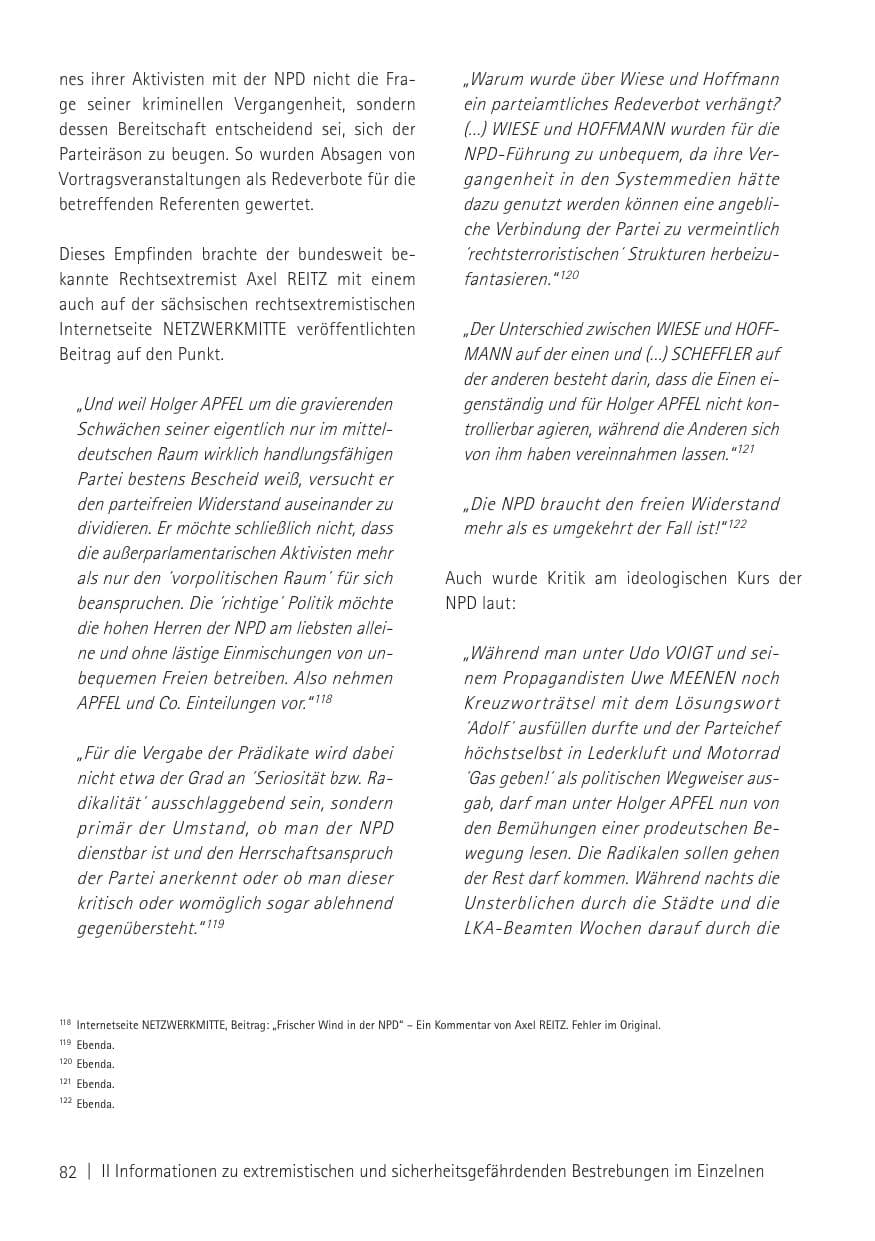 Seite 84 des Verfassungsschutzbericht 2011 Sachsen
