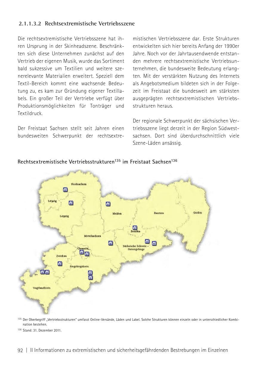 Seite 94 des Verfassungsschutzbericht 2011 Sachsen