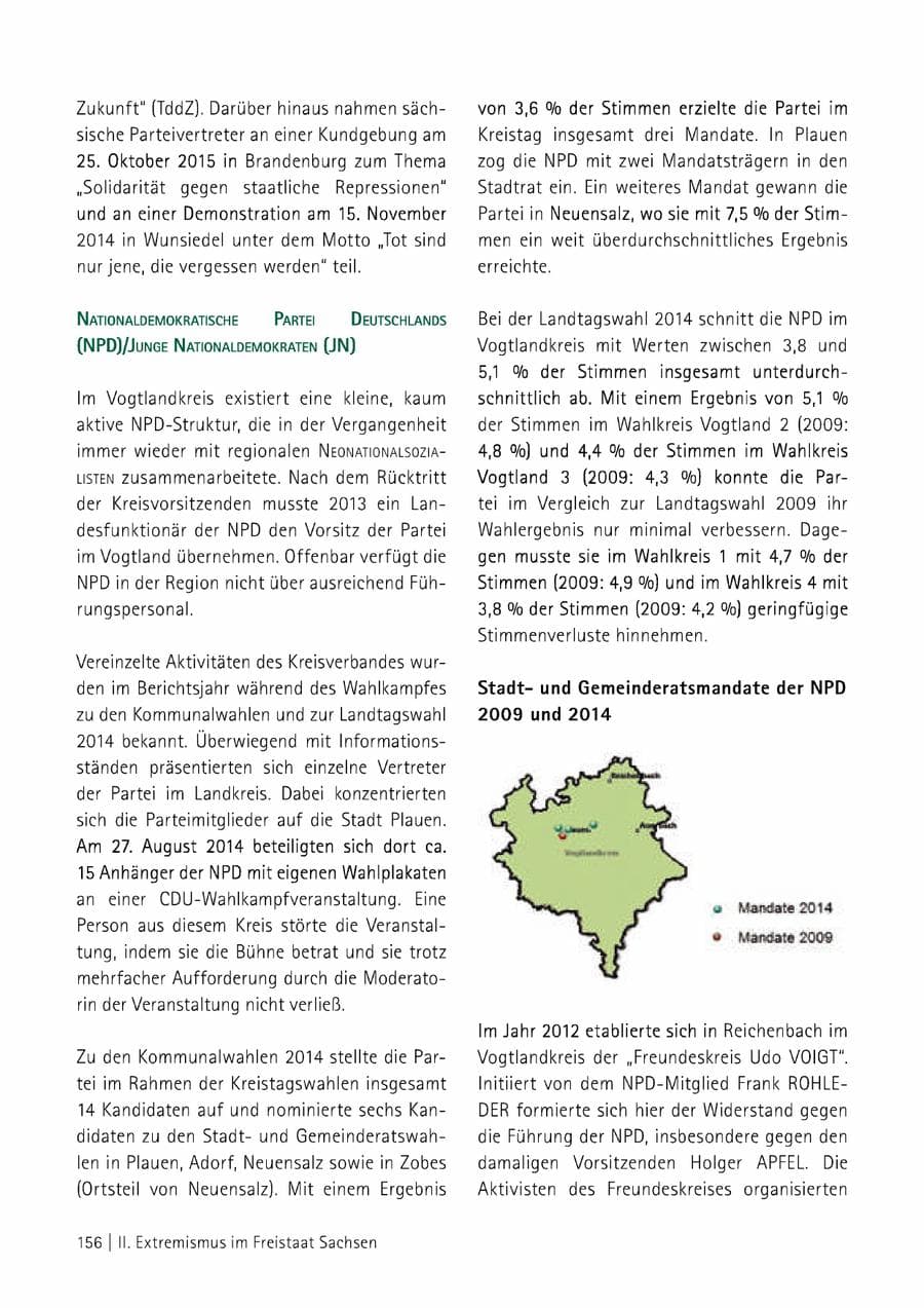 Seite 157 des Verfassungsschutzbericht 2014 Sachsen