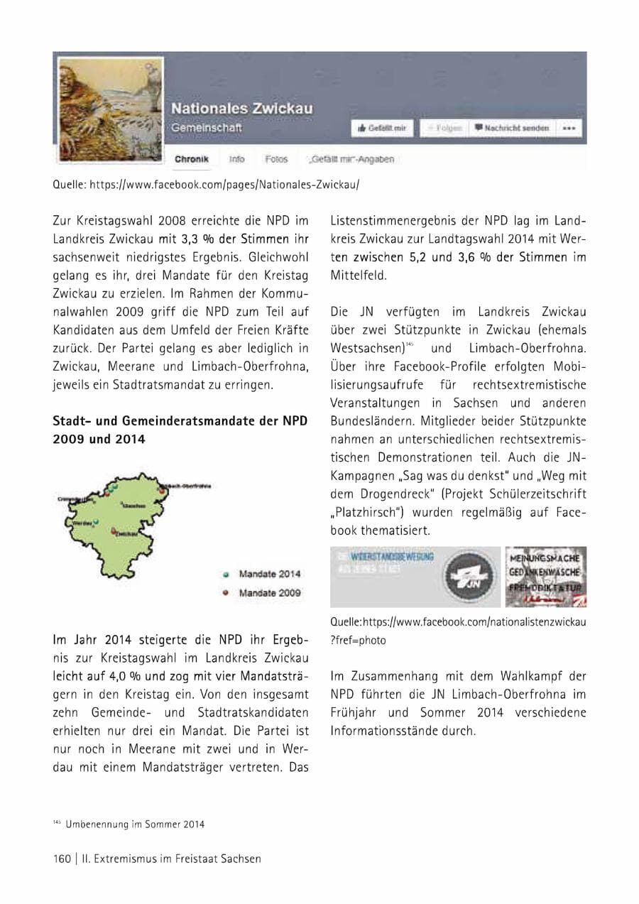 Seite 161 des Verfassungsschutzbericht 2014 Sachsen