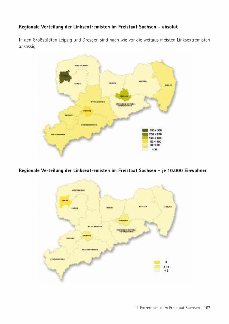Seite 168 des Verfassungsschutzbericht 2014 Sachsen