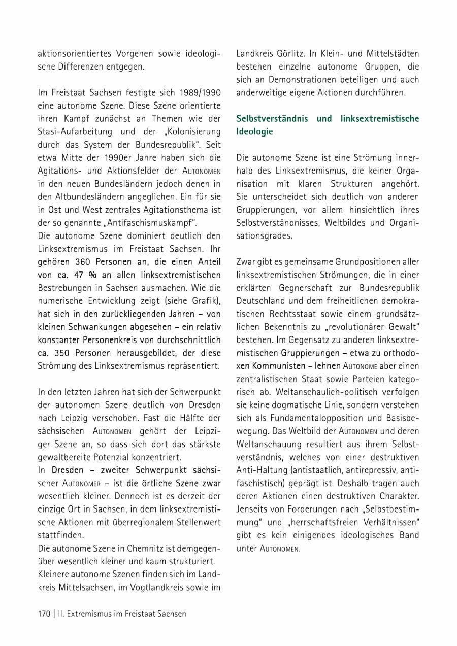 Seite 171 des Verfassungsschutzbericht 2014 Sachsen