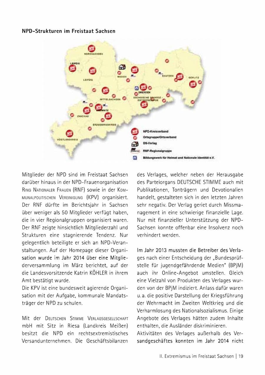 Seite 20 des Verfassungsschutzbericht 2014 Sachsen