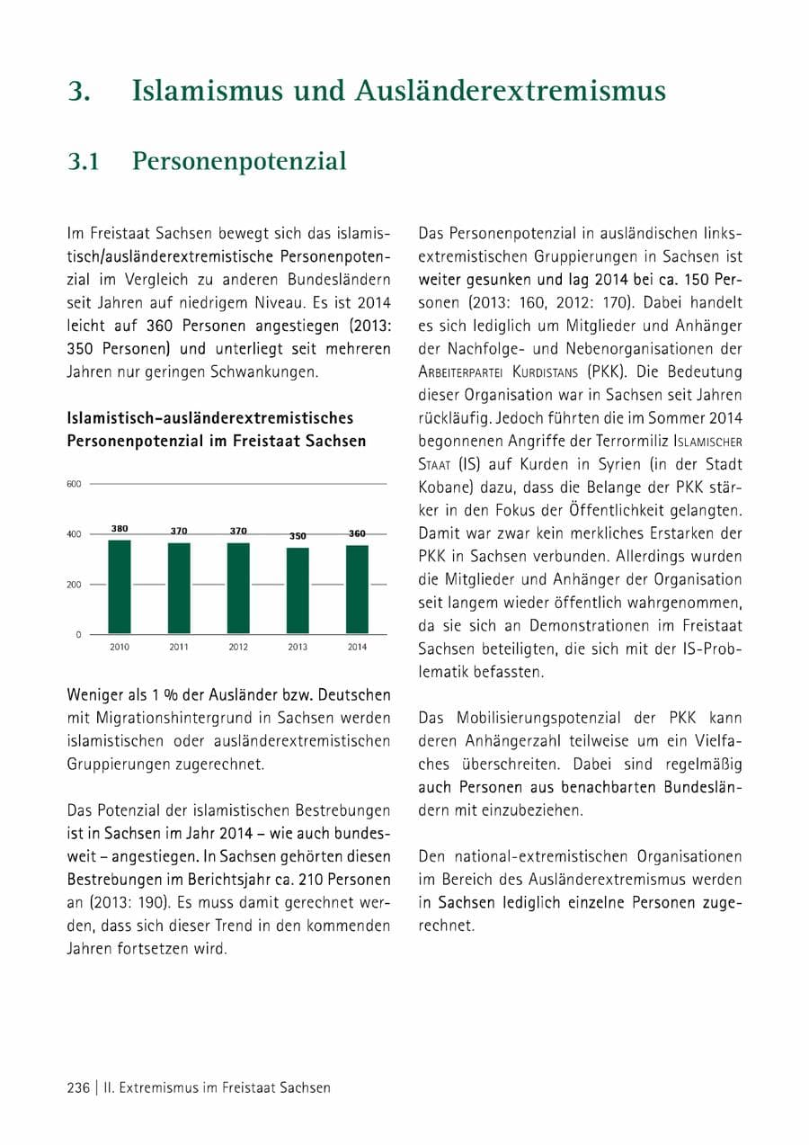 Seite 237 des Verfassungsschutzbericht 2014 Sachsen
