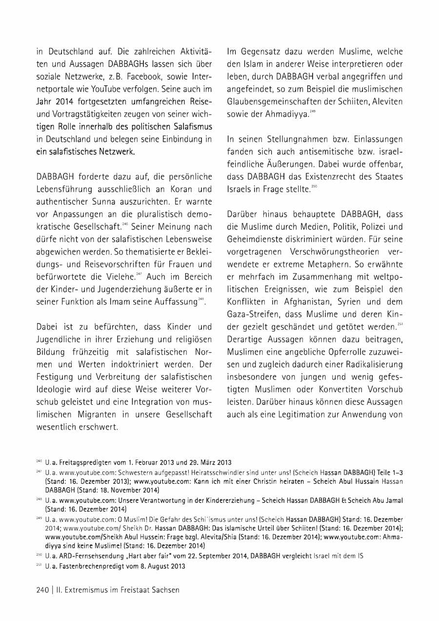 Seite 241 des Verfassungsschutzbericht 2014 Sachsen