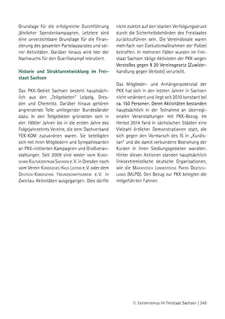 Seite 246 des Verfassungsschutzbericht 2014 Sachsen