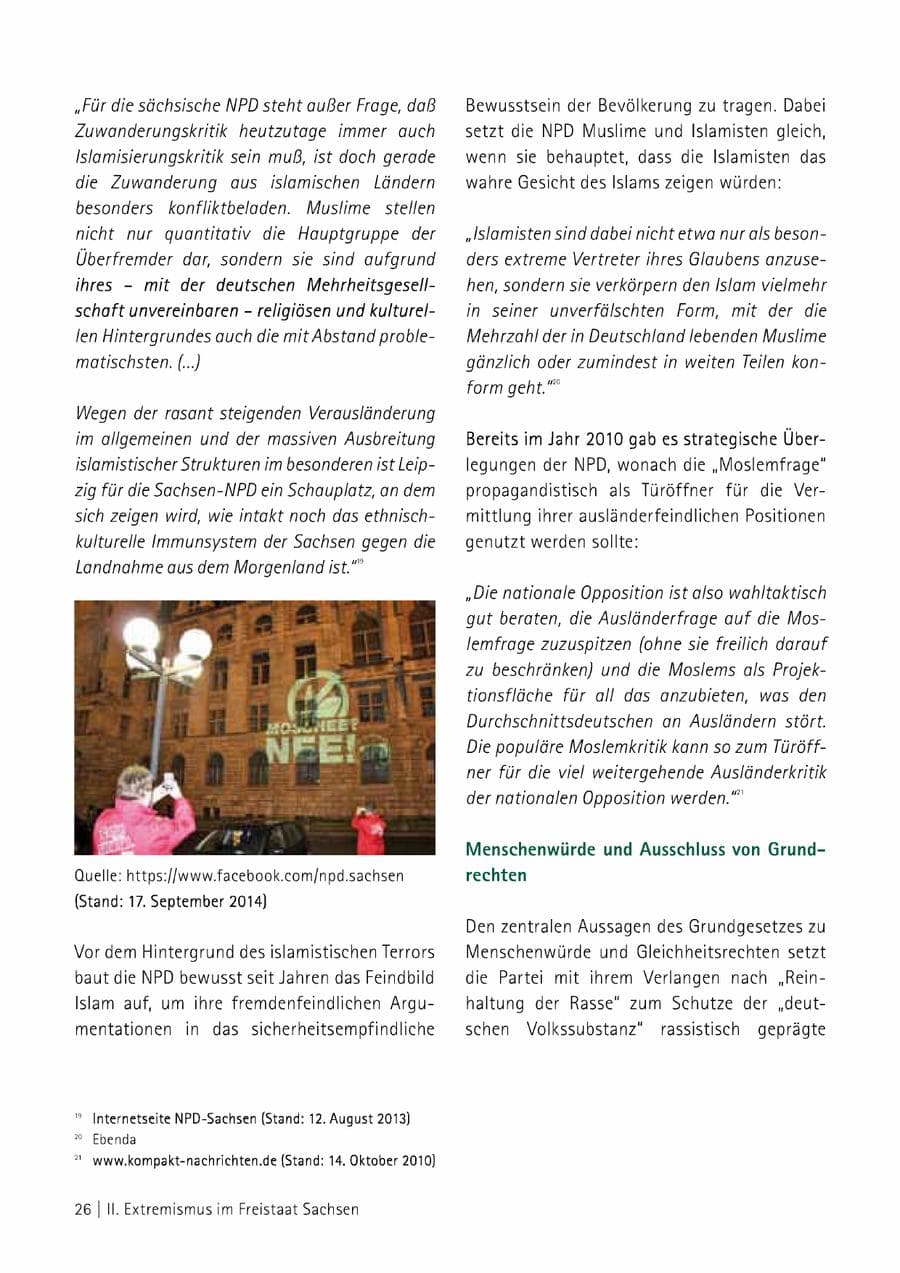 Seite 27 des Verfassungsschutzbericht 2014 Sachsen