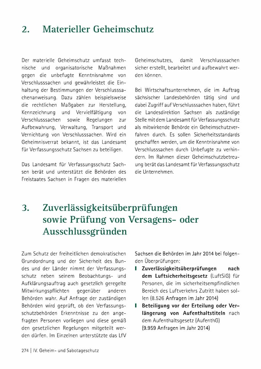 Seite 275 des Verfassungsschutzbericht 2014 Sachsen