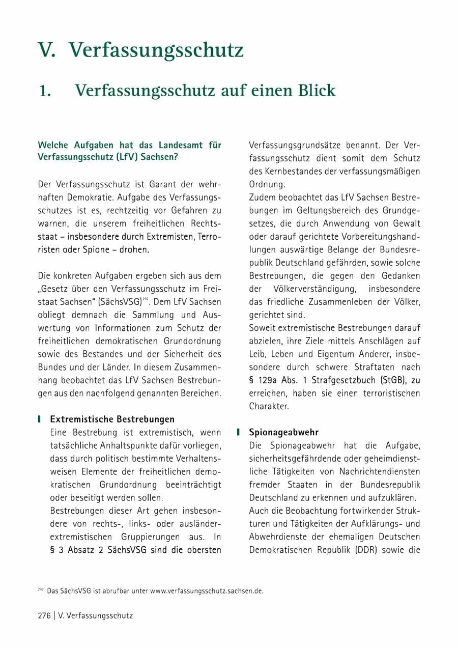 Seite 277 des Verfassungsschutzbericht 2014 Sachsen