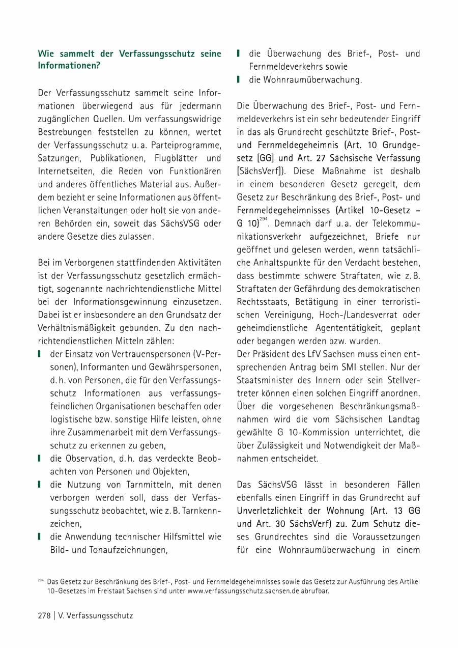 Seite 279 des Verfassungsschutzbericht 2014 Sachsen