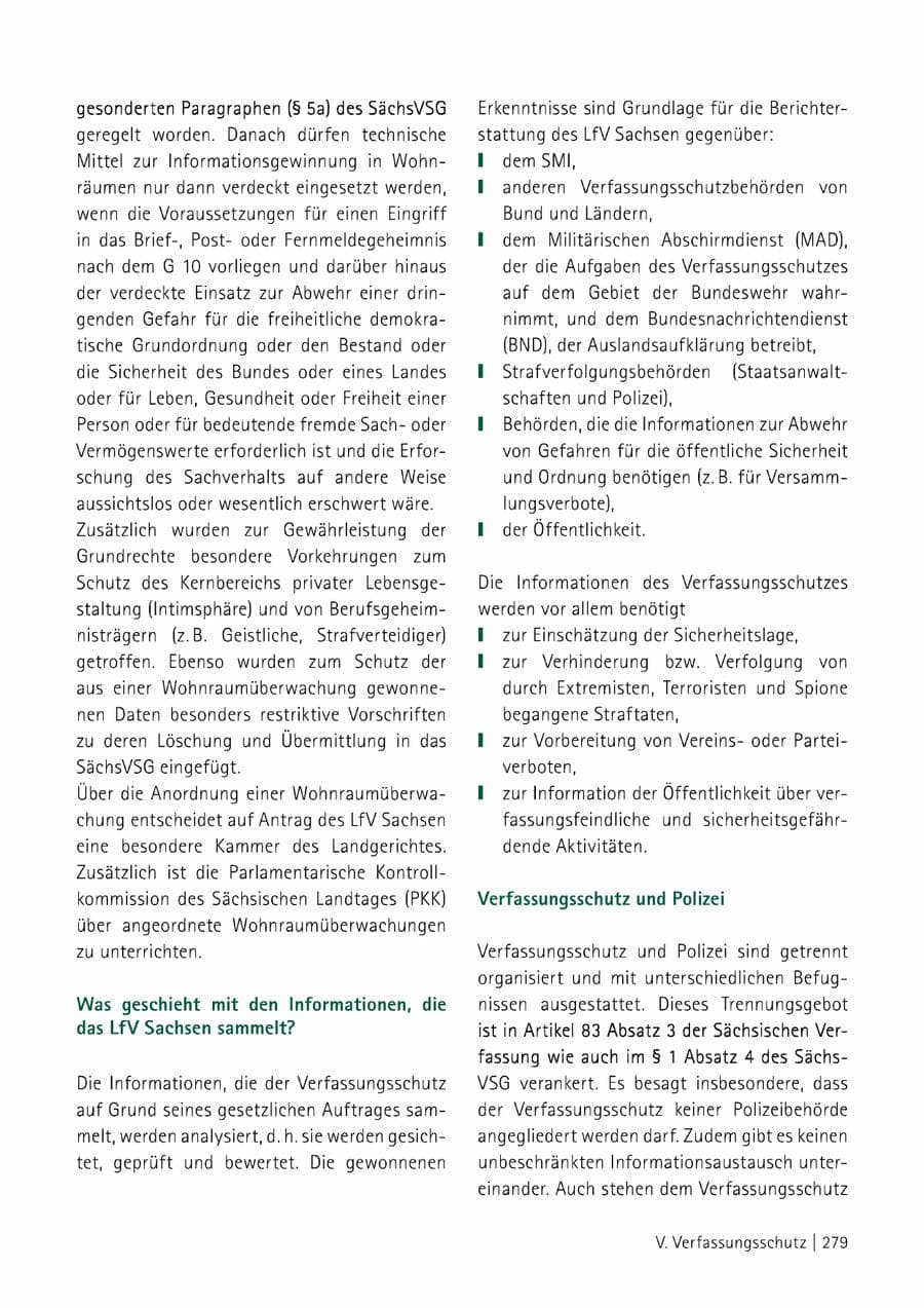 Seite 280 des Verfassungsschutzbericht 2014 Sachsen