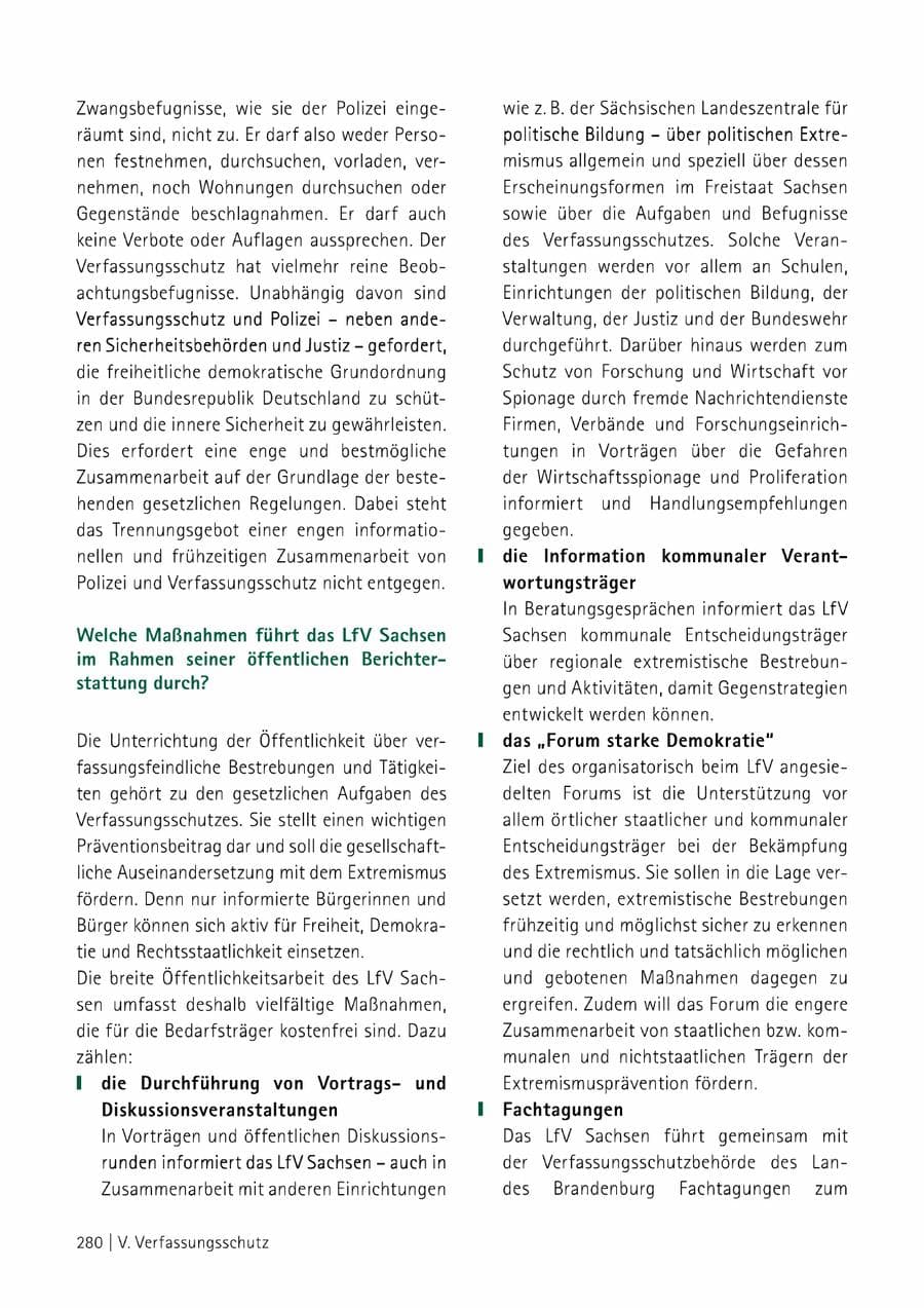 Seite 281 des Verfassungsschutzbericht 2014 Sachsen