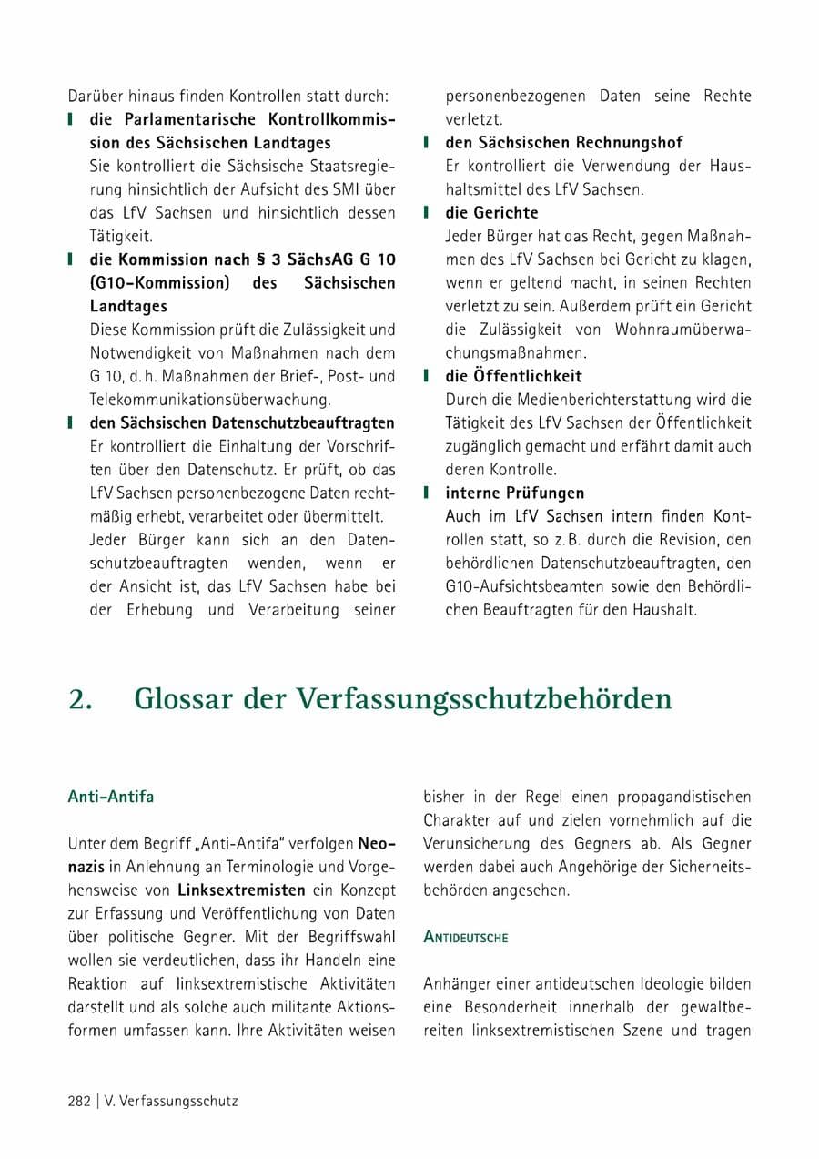 Seite 283 des Verfassungsschutzbericht 2014 Sachsen