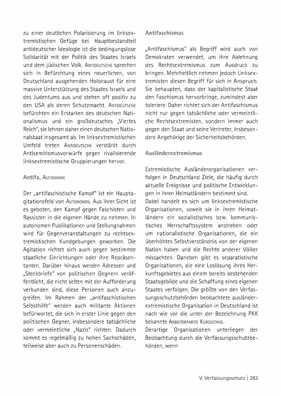 Seite 284 des Verfassungsschutzbericht 2014 Sachsen