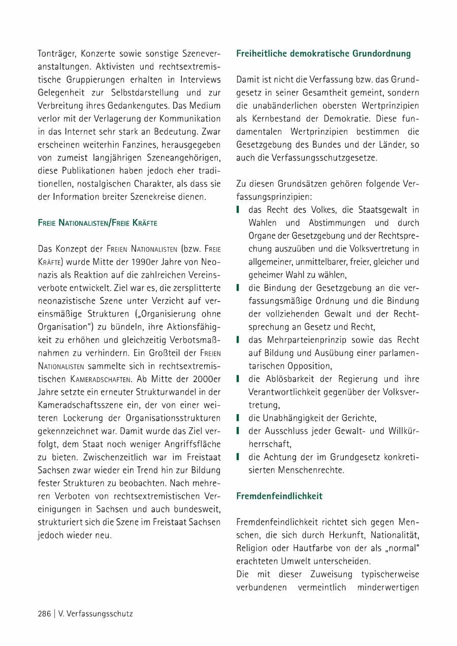 Seite 287 des Verfassungsschutzbericht 2014 Sachsen