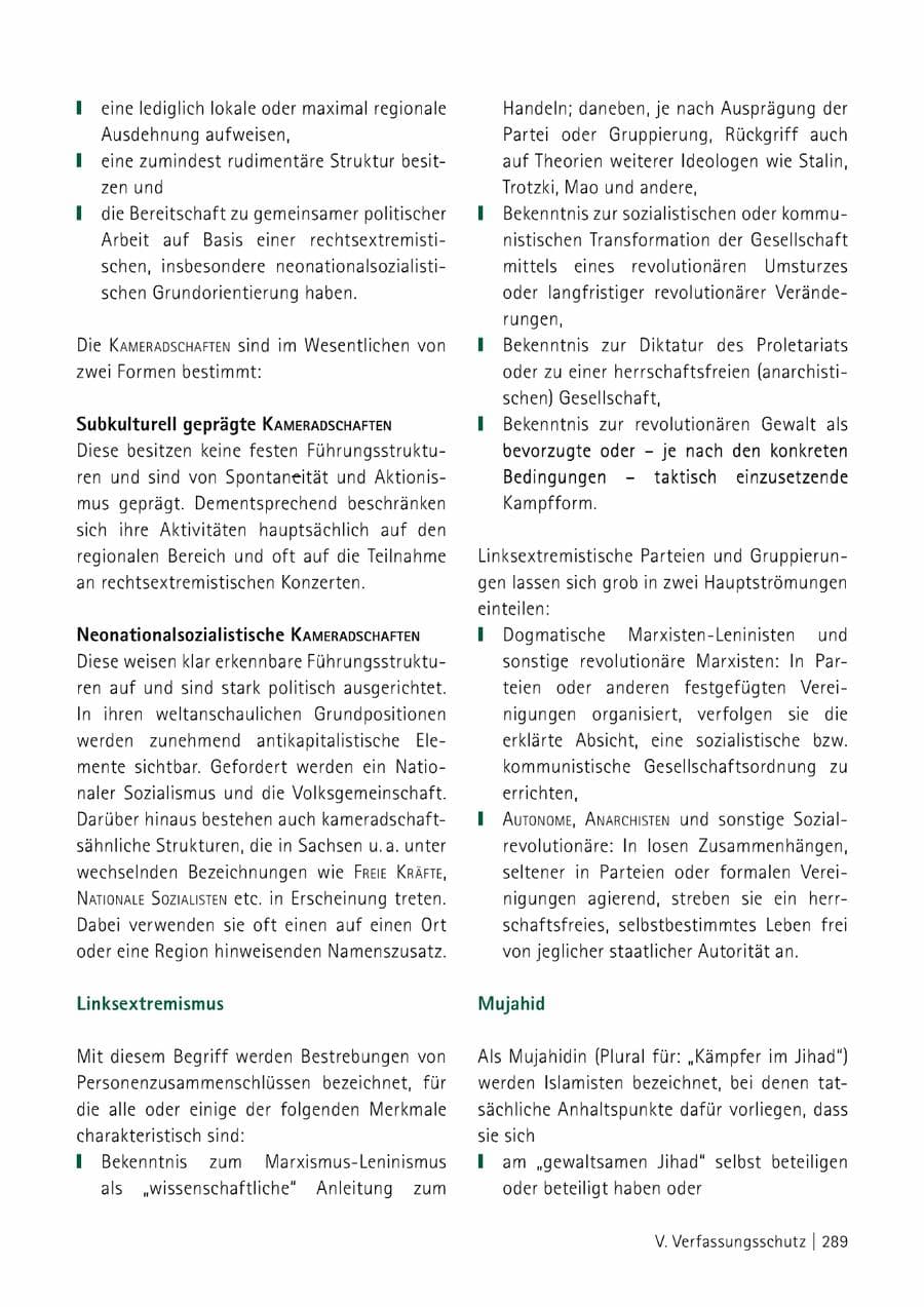 Seite 290 des Verfassungsschutzbericht 2014 Sachsen
