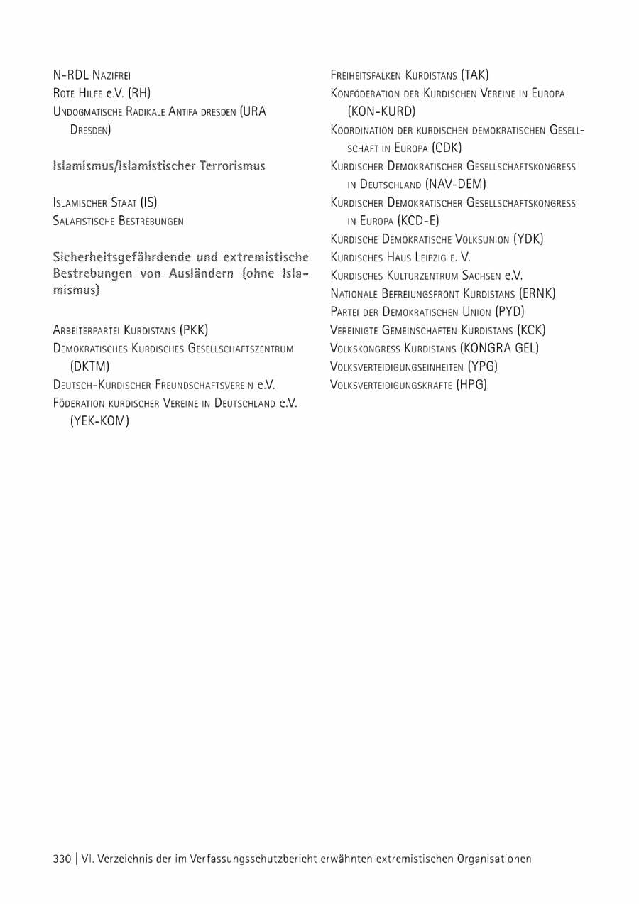 Seite 331 des Verfassungsschutzbericht 2014 Sachsen