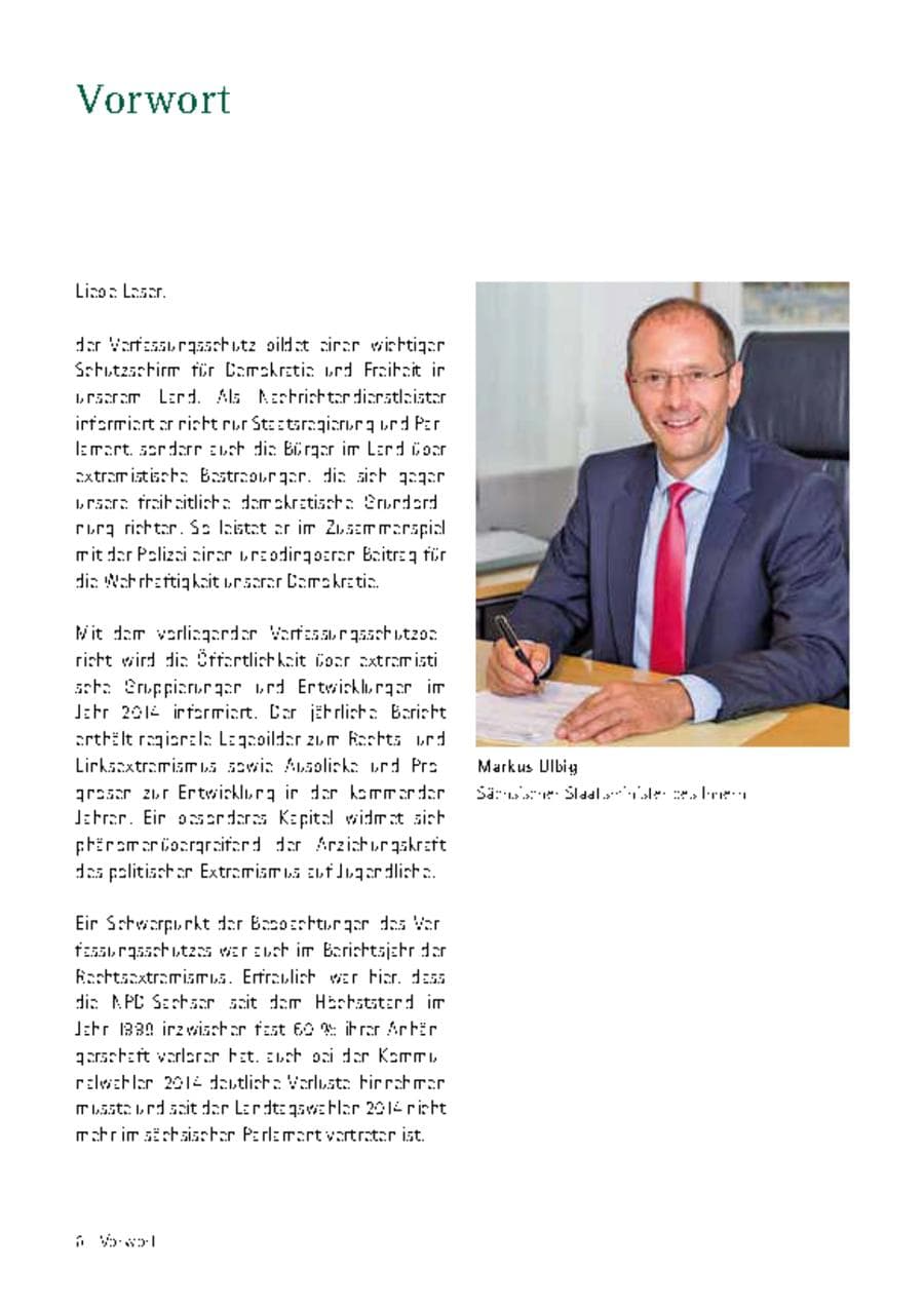 Seite 7 des Verfassungsschutzbericht 2014 Sachsen