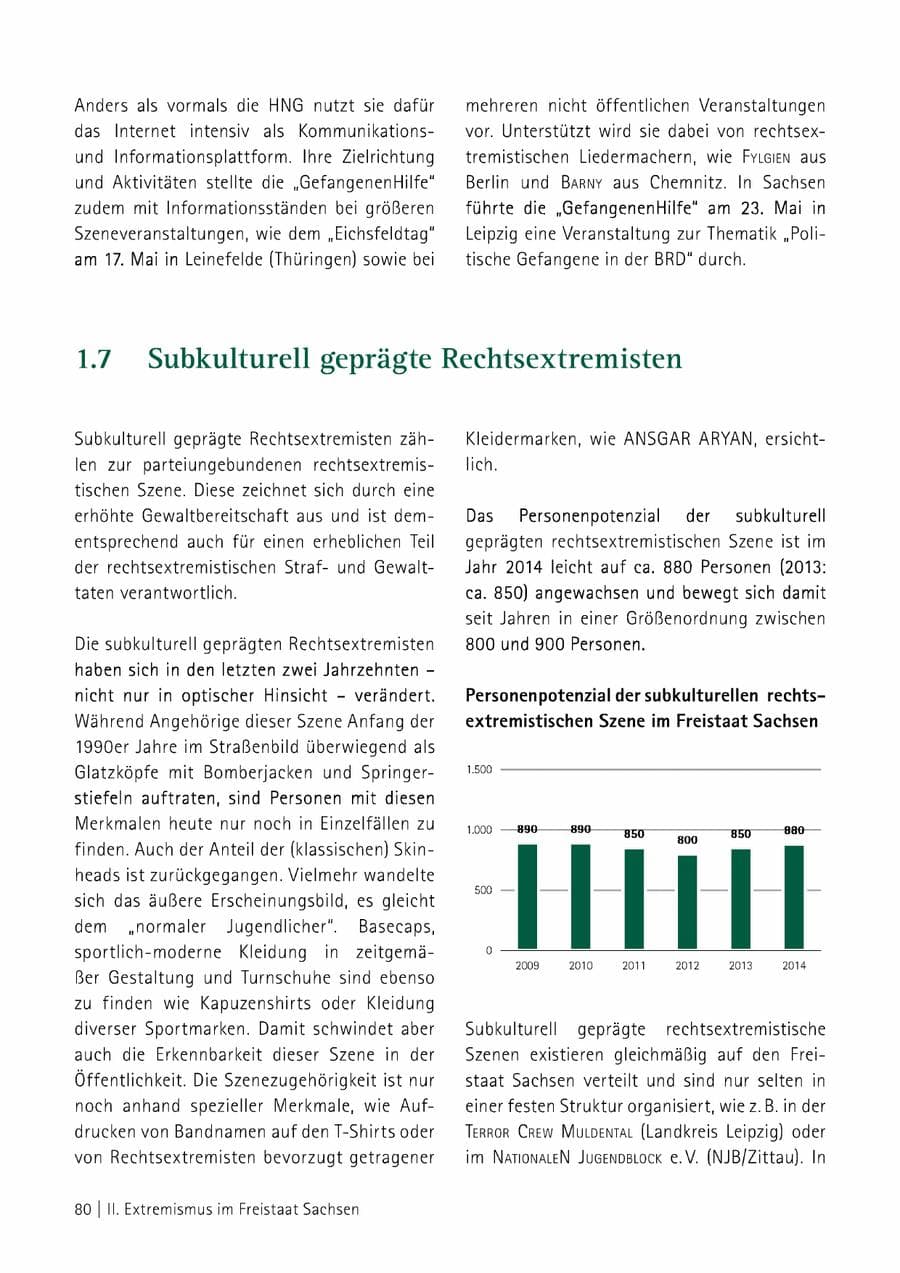 Seite 81 des Verfassungsschutzbericht 2014 Sachsen