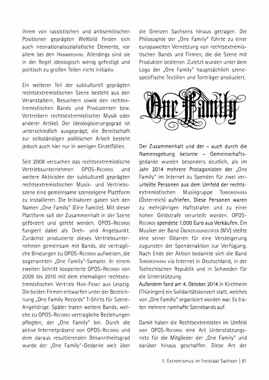 Seite 82 des Verfassungsschutzbericht 2014 Sachsen