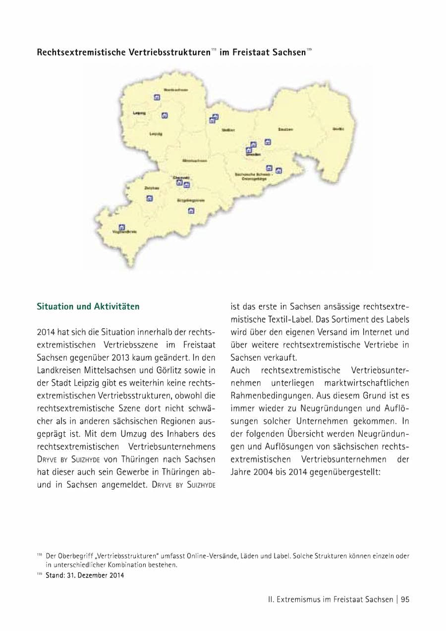 Seite 96 des Verfassungsschutzbericht 2014 Sachsen