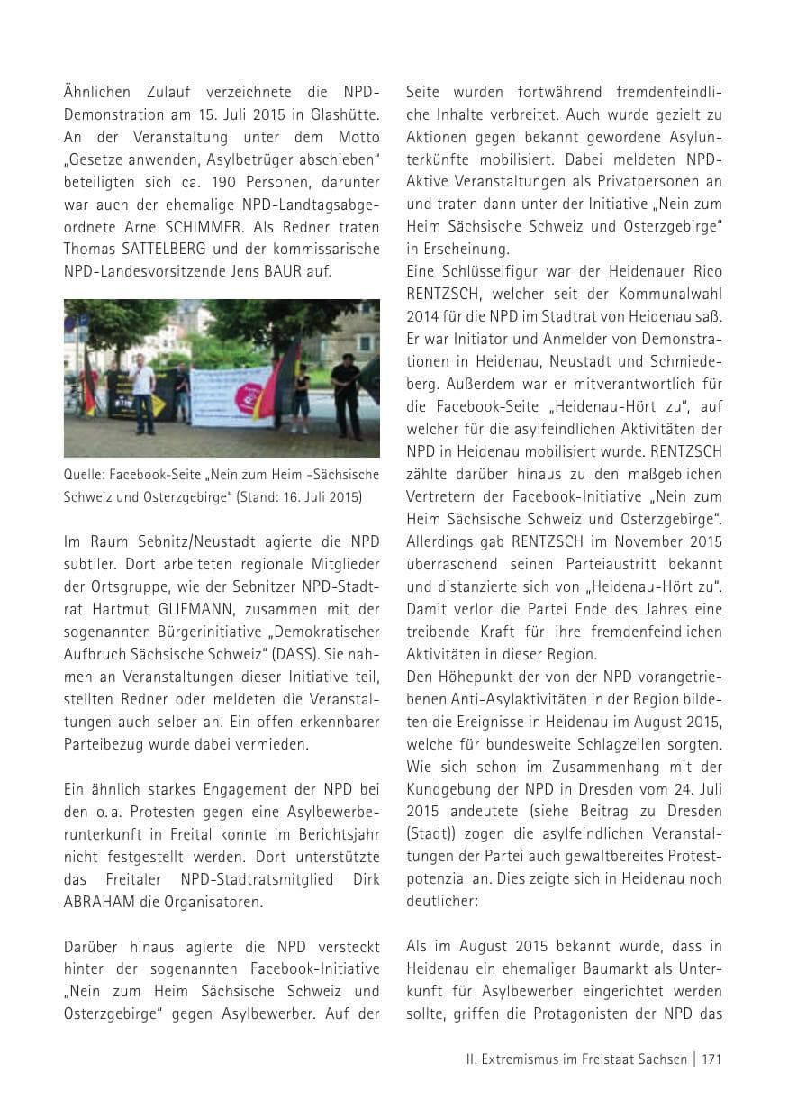 Seite 173 des Verfassungsschutzbericht 2015 Sachsen