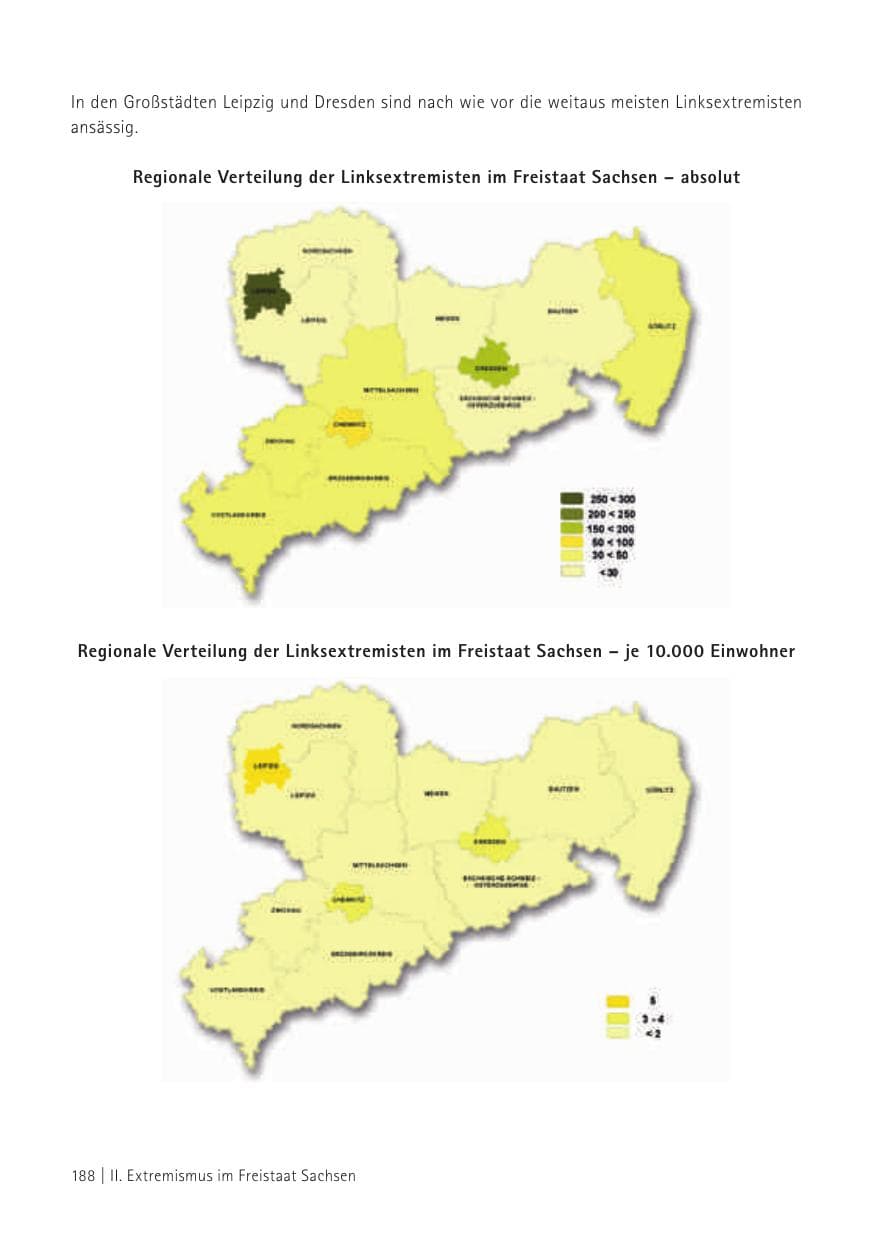 Seite 190 des Verfassungsschutzbericht 2015 Sachsen