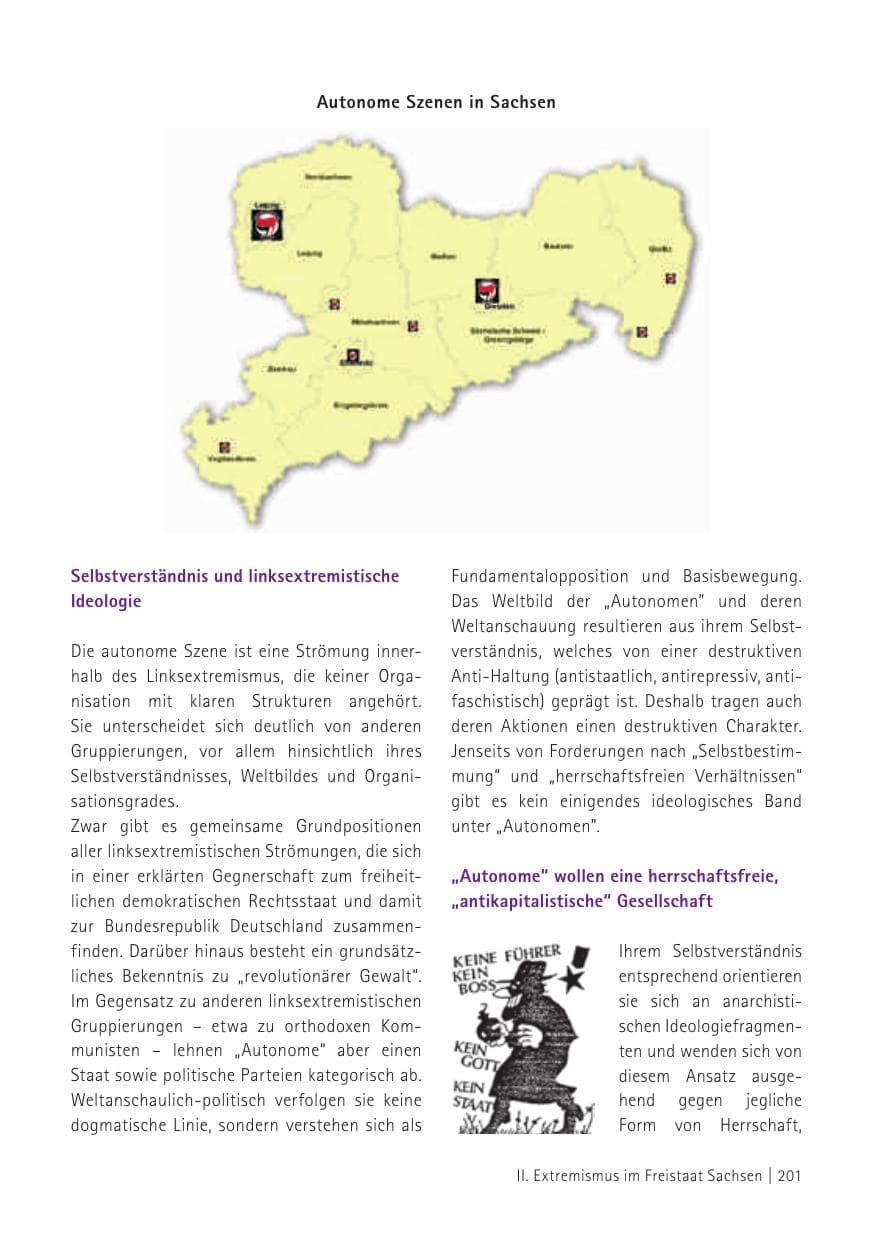 Seite 203 des Verfassungsschutzbericht 2015 Sachsen