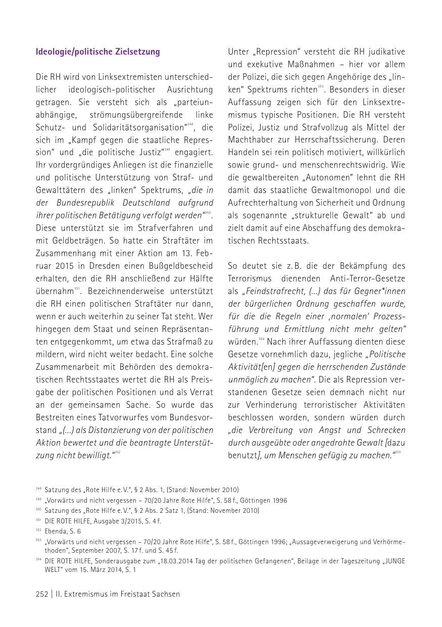 Seite 254 des Verfassungsschutzbericht 2015 Sachsen