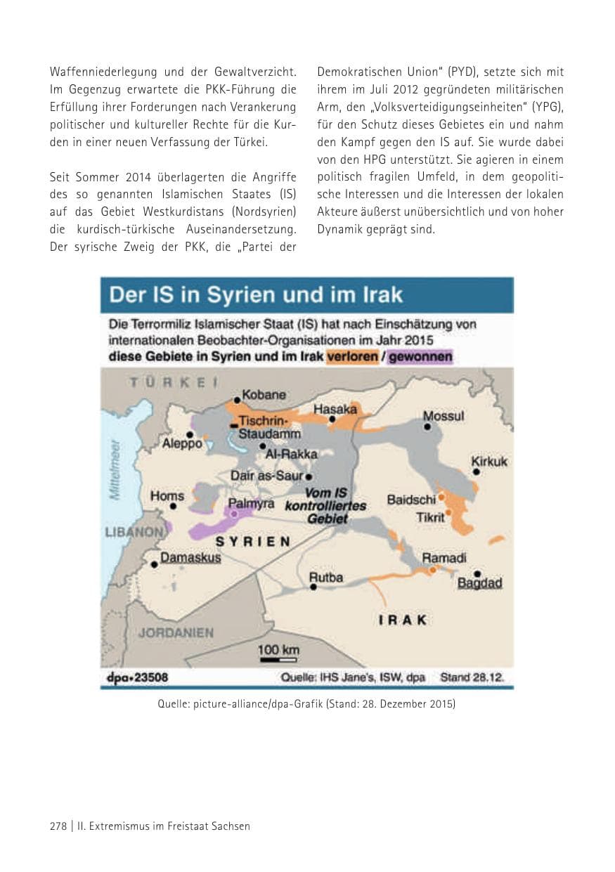 Seite 280 des Verfassungsschutzbericht 2015 Sachsen